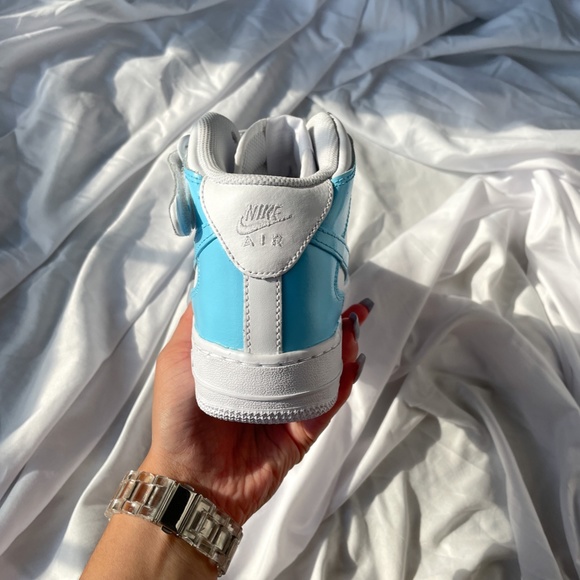 Nike Air Force 1 UNC Carolina Blue Custom - Picture 3 of 10